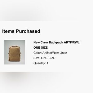 lululemon athletica Tan Backpack